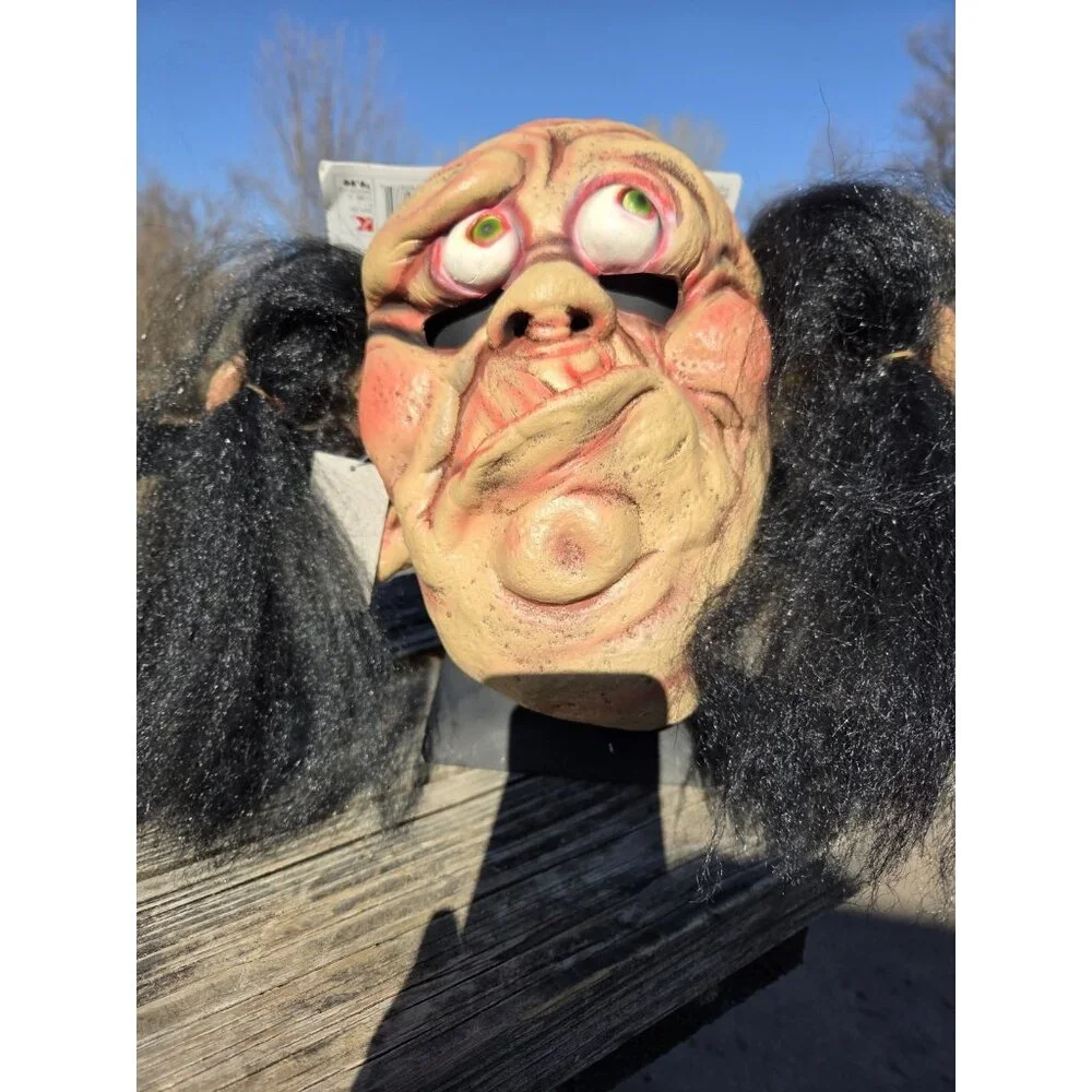 New Vintage Ugly Halloween Mask Pumpkin Time Y2K‎ 2001 Soft PVC